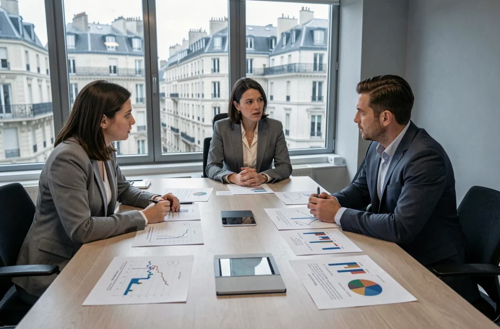 Des professionnels analysant les prévisions d'inflation 2026 par secteur selon l'INSEE en réunion