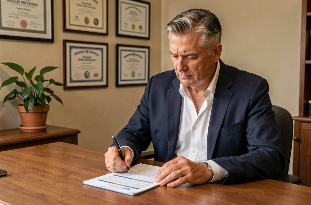 Courtier indépendant ICC Finance analysant un dossier de crédit immobilier dans l'Aude