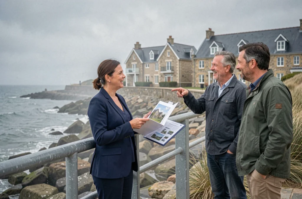 Conseillère Orpi Côte de Nacre présentant des opportunités d'investissement locatif sur le littoral calvadosien